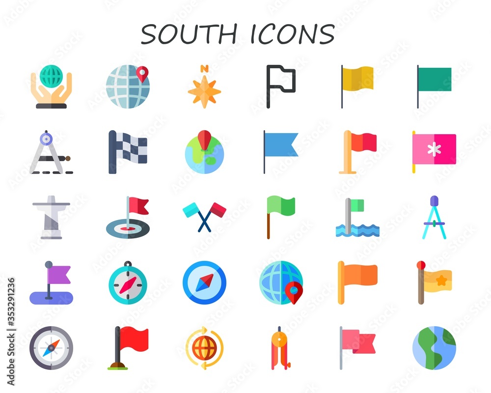 south icon set south icon set