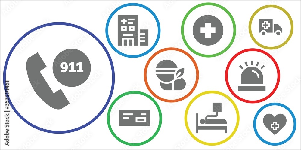 ambulance icon set ambulance icon set
