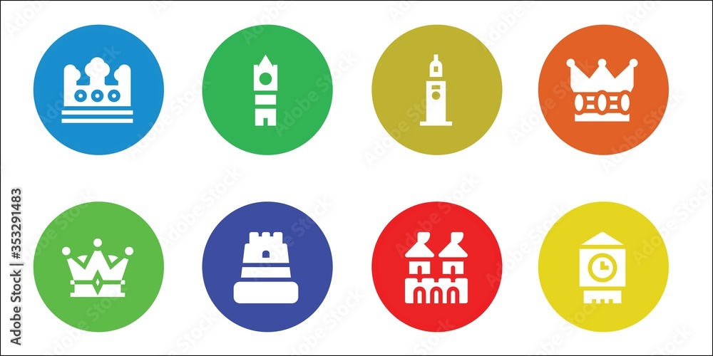 Modern Simple Set of kingdom Vector filled Icons