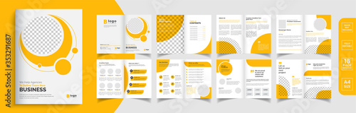 Orange business brochure template layout design, business profile template design,16 pages, annual report,minimal, editable businss brochure.