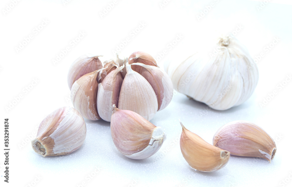 Garlic isolated on a white background Garlic isolated on a white background