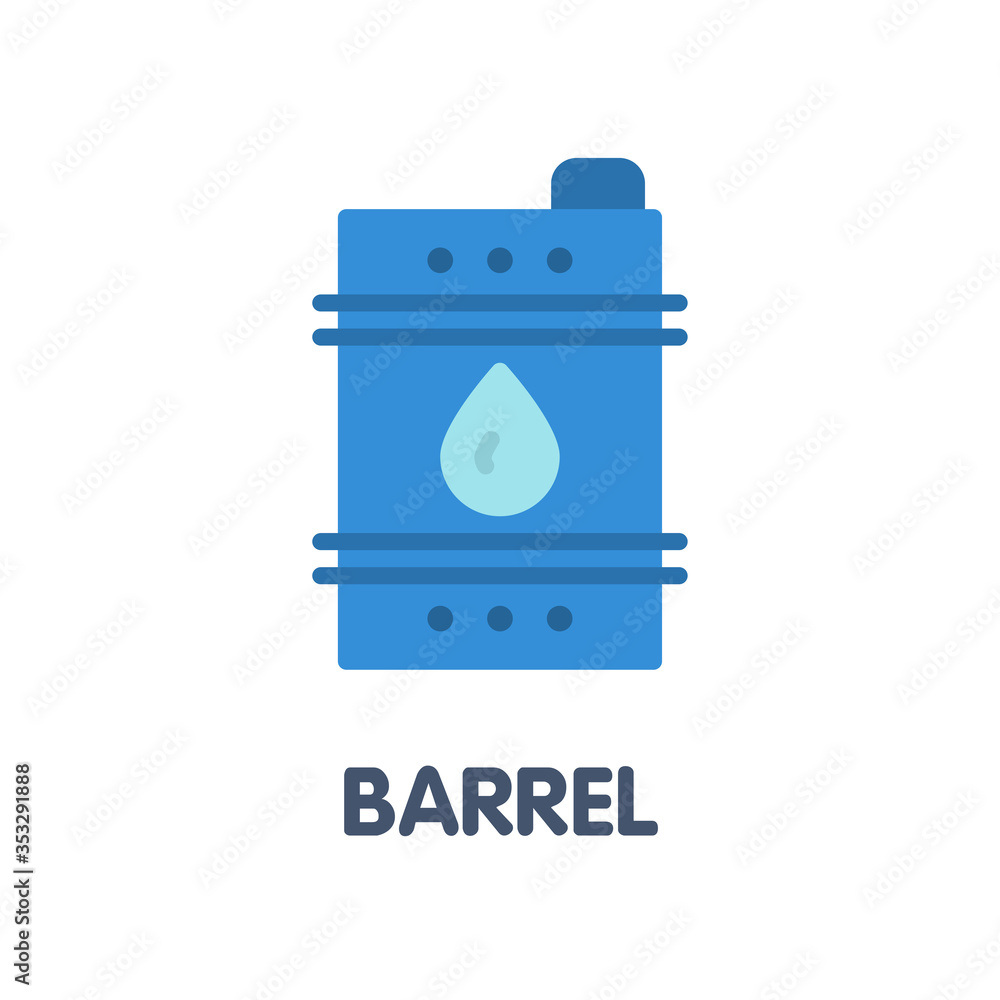 Barrel flat icon style illustration design on white background Barrel flat icon style illustration design on white background