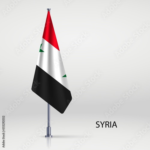 Syria Hanging flag on flagpole