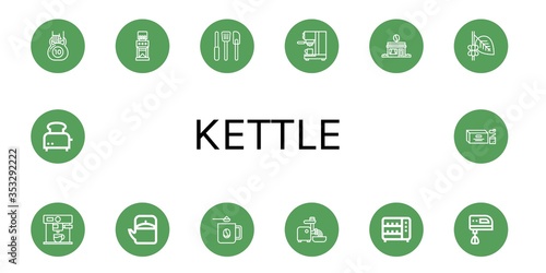 kettle simple icons set