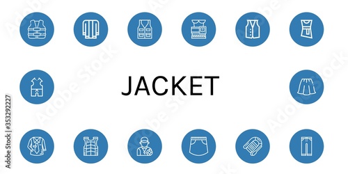 jacket icon set