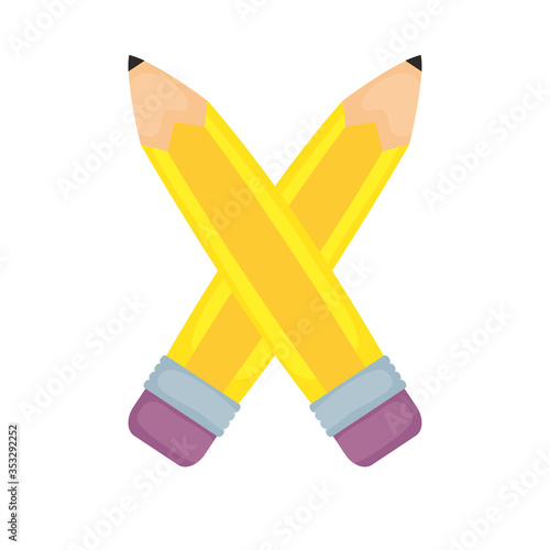pencils school supplies isolated icon