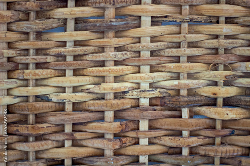 Texture background of woven vine handmade baskets