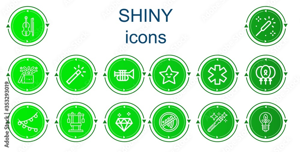 Editable 14 shiny icons for web and mobile Editable 14 shiny icons for web and mobile