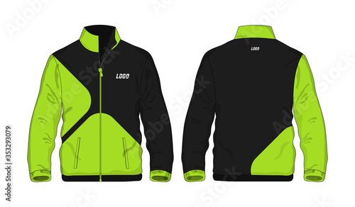 Sport Jacket green and black template for design on white background. Vector illustration eps 10.