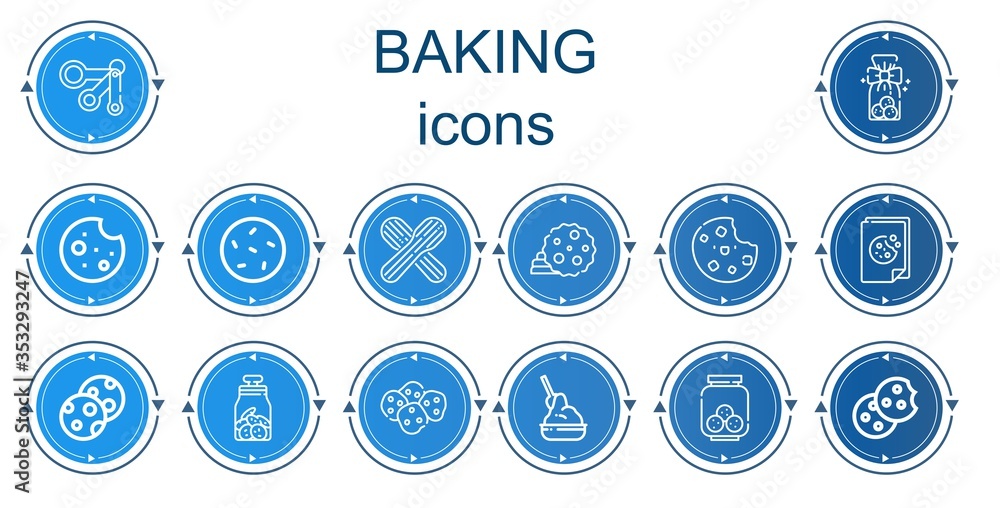 Editable 14 baking icons for web and mobile Editable 14 baking icons for web and mobile