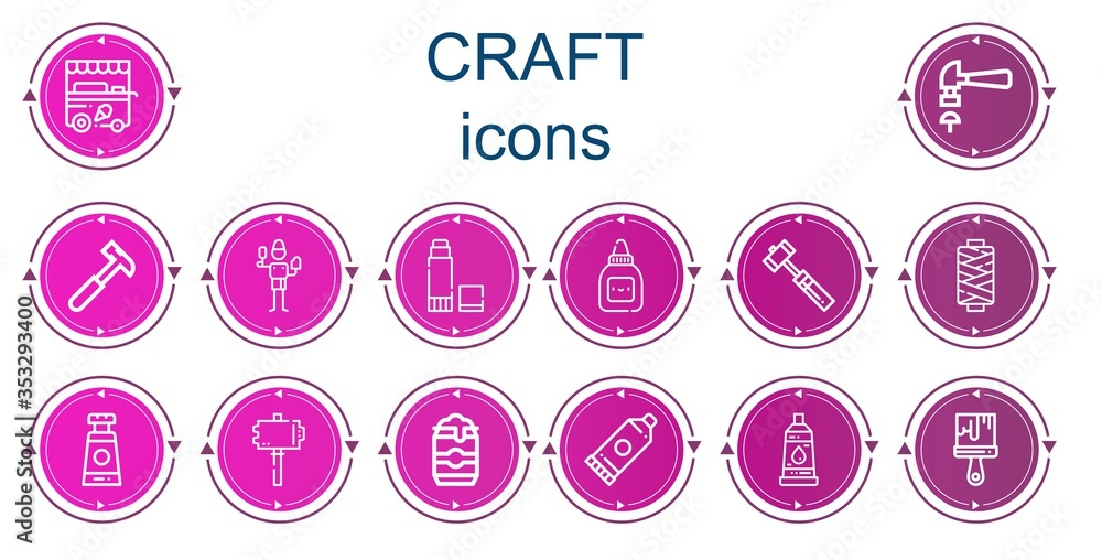 Editable 14 craft icons for web and mobile Editable 14 craft icons for web and mobile