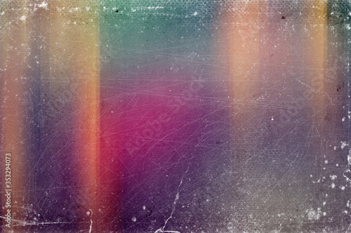 Vintage old abstract distressed blurred retro photo bokeh background with scratches, defects and light leaks photo