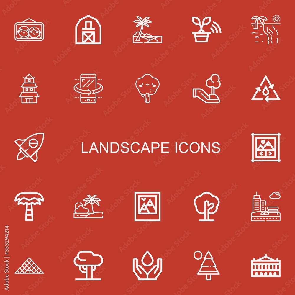 Fototapeta premium Editable 22 landscape icons for web and mobile