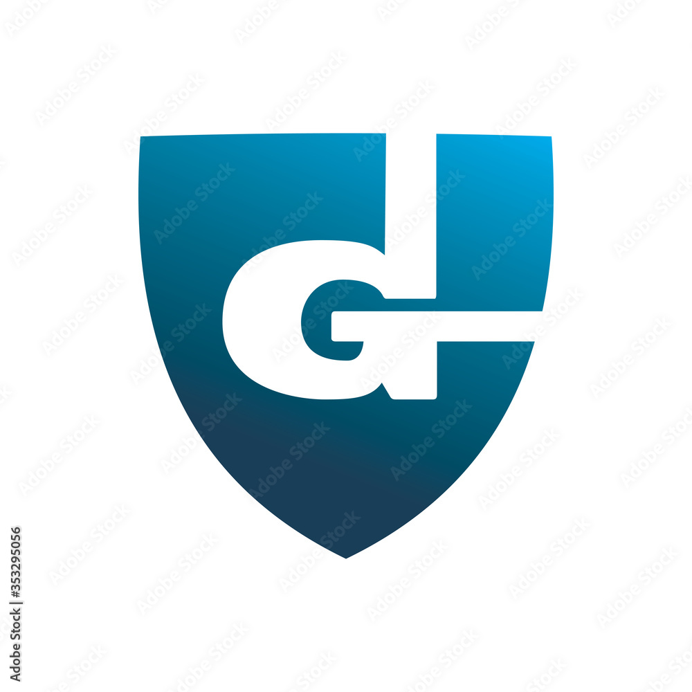 blue color secure shield letter g logo design blue color secure shield letter g logo design
