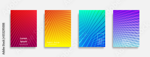 Minimal covers design. Colorful line design. Future geometric patterns. Eps10 vector.