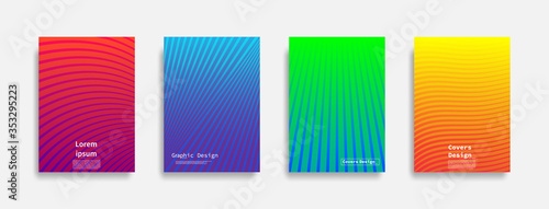 Minimal covers design. Colorful line design. Future geometric patterns. Eps10 vector.