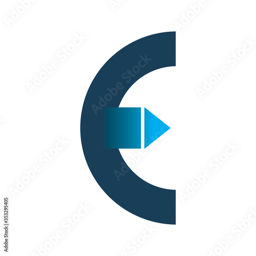 blue color letter e arrow logo design Free Download blue color letter e arrow logo design - GFXLoad