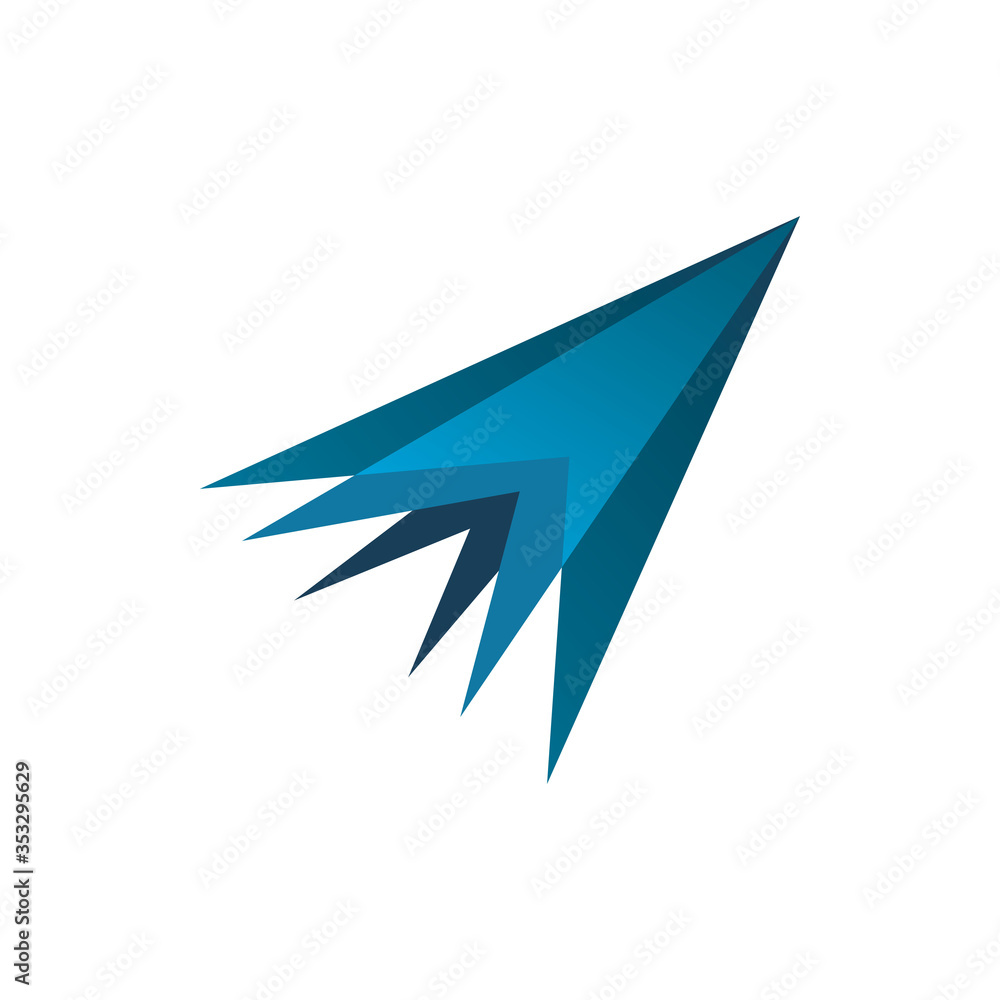 blue color triangle arrow motion logo design blue color triangle arrow motion logo design