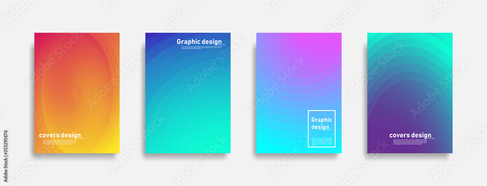 Minimal covers design. Colorful line design gradients. Cool modern background design. Future geometric patterns. Eps10 vector.