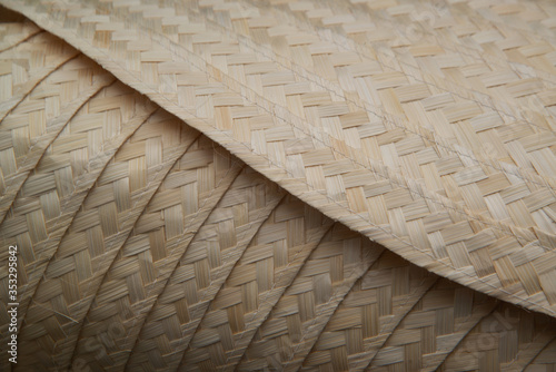 Texture and background of Thai hat made from bamboo and leaves..