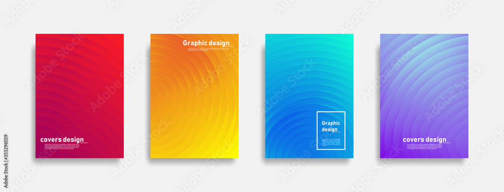 Minimal covers design. Colorful curve gradients. Cool modern background design. Future geometric patterns. Eps10 vector.