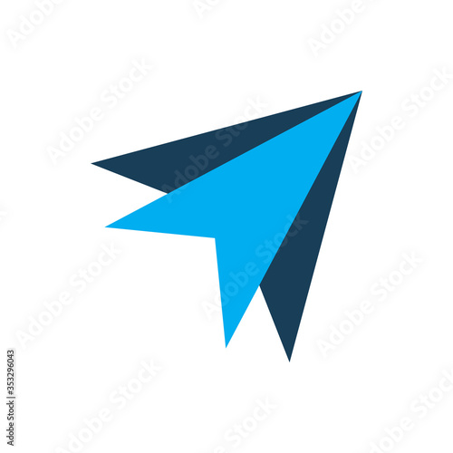 blue color arrow corner logo design