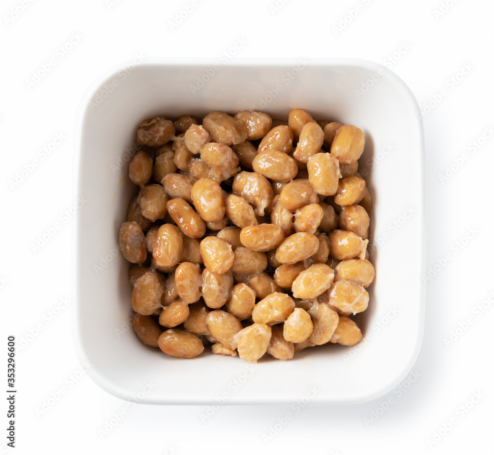Natto placed on a white background Natto placed on a white background