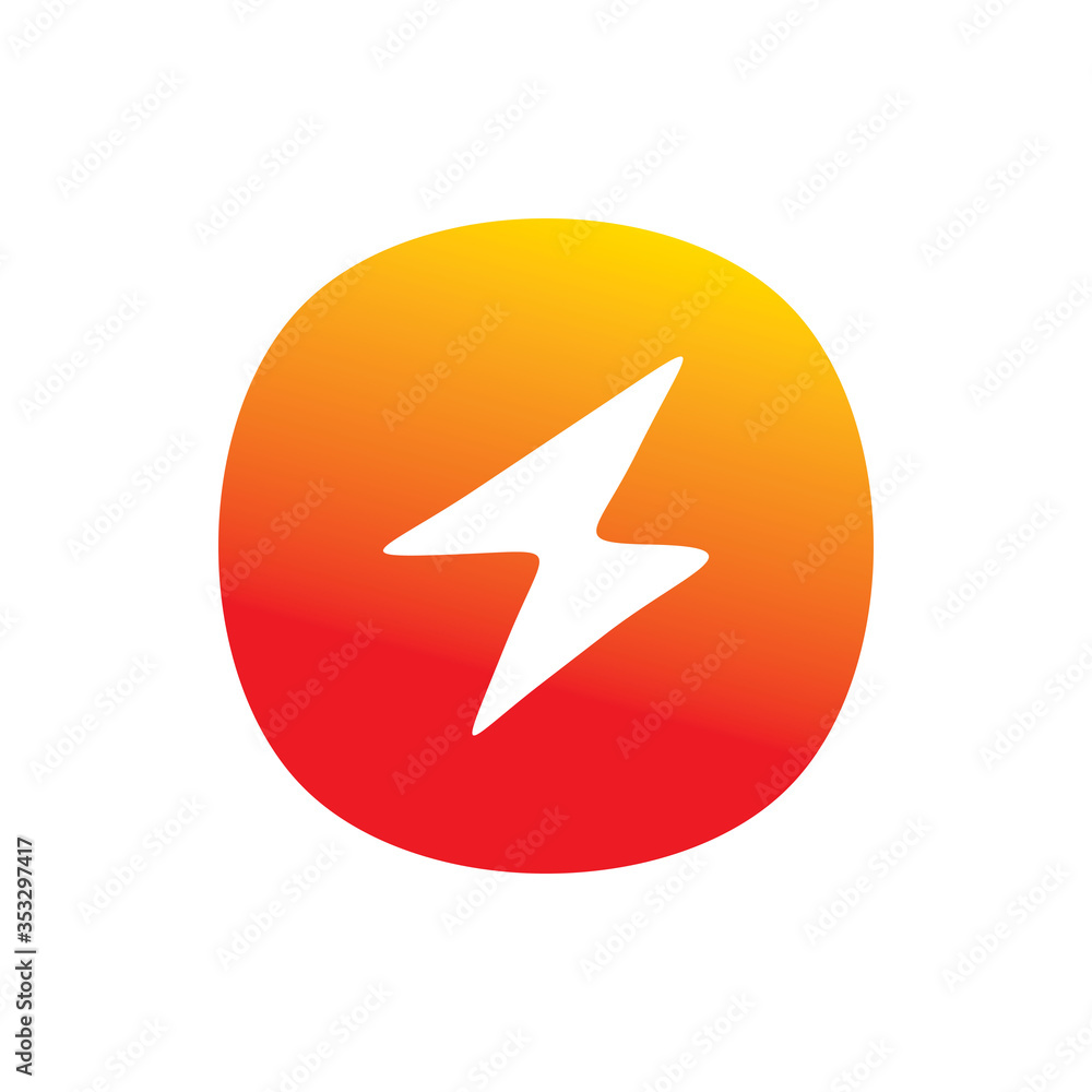 full color square rounded lightning energy power logo design full color square rounded lightning energy power logo design