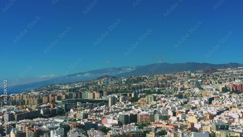 Wide view Tenerife, Greece, beautiful mountains, seaside, sunny Wide view Tenerife, Greece, beautiful mountains, seaside, sunny