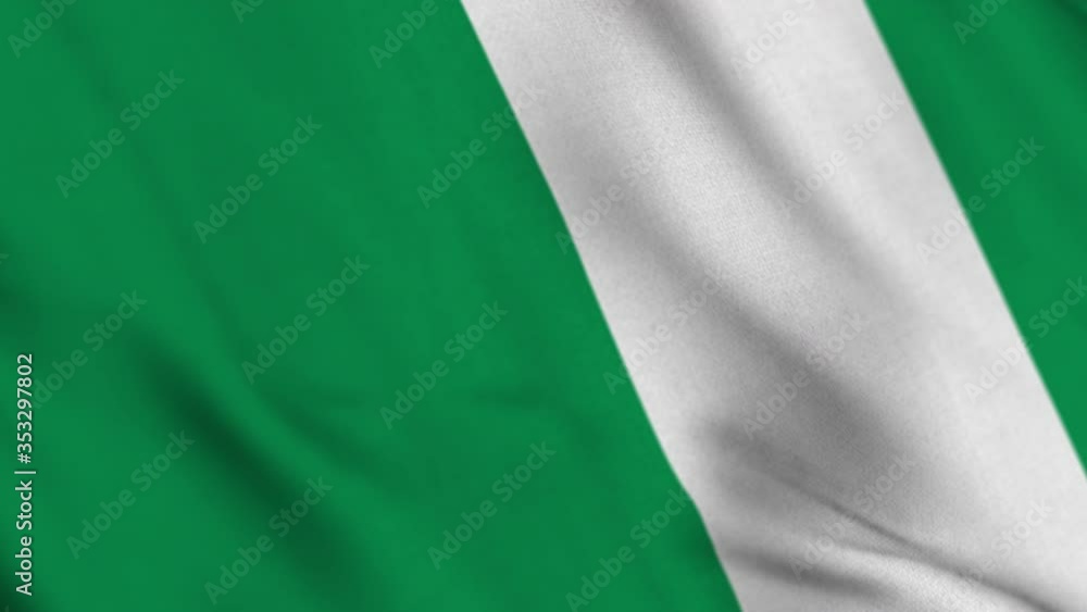 Nigeria national flag waving fabric fluttering in wind in a seamless loop in slowmotion animation smooth background Nigeria national flag waving fabric fluttering in wind in a seamless loop in slowmotion animation smooth background