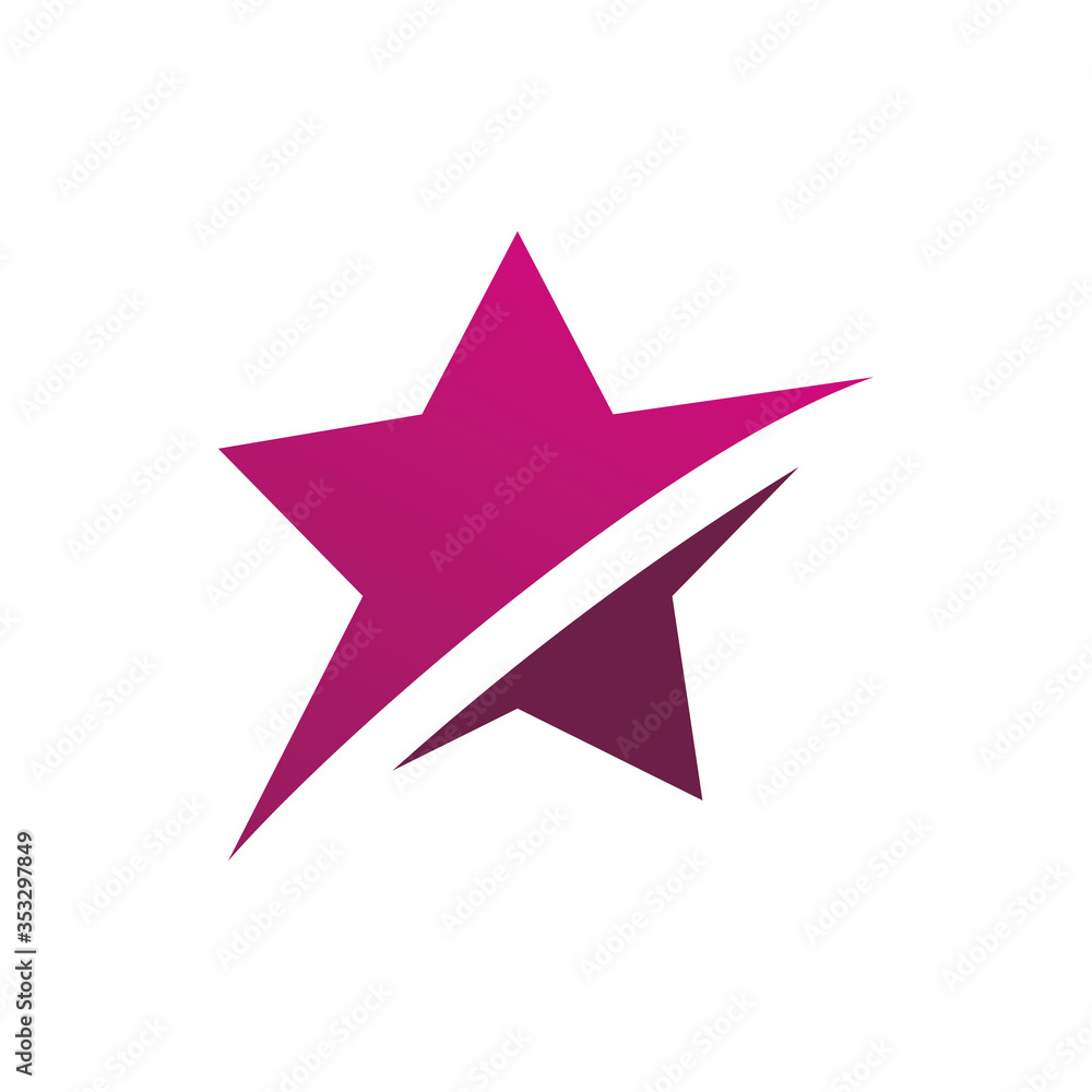 Obraz premium creative full color star strip shape logo design
