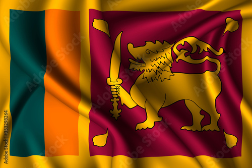 sri lanka National flag of silk