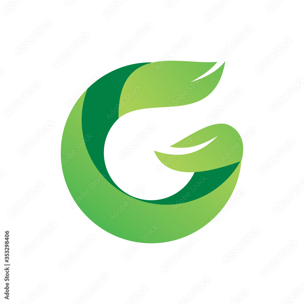 letter g green nature leaf logo design letter g green nature leaf logo design
