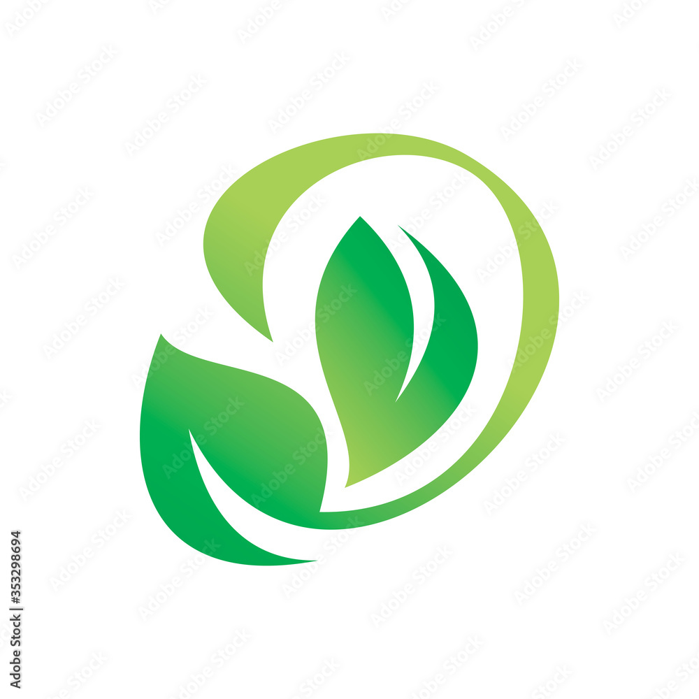 green nature leaf art line stroke color logo design green nature leaf art line stroke color logo design