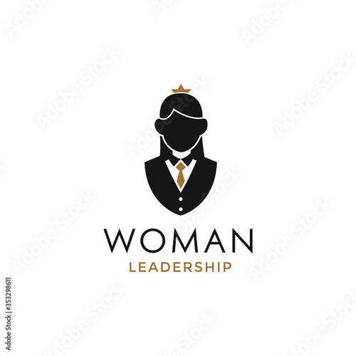 professional successful businesswoman leadership manager with tie and jazz logo