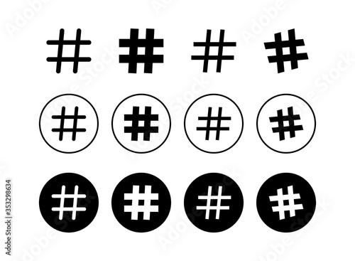 set of Hashtag icons. hashtag icon vector