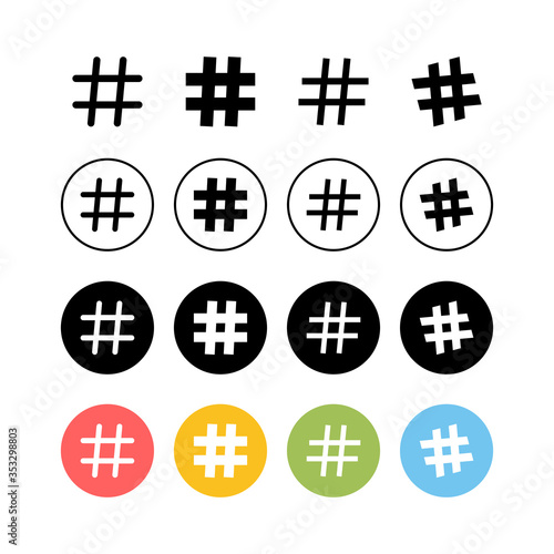 set of Hashtag icons. hashtag icon vector