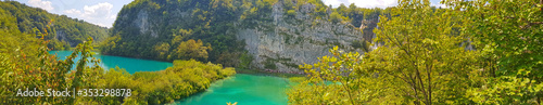 Turquoise lake in the Plitvice lakes National Park, Croatia