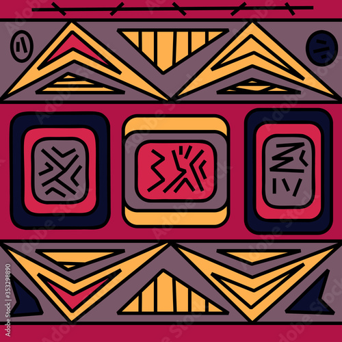 Seamless ethnic background folk african endless pattern