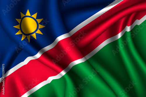 namibia national flag of silk.
