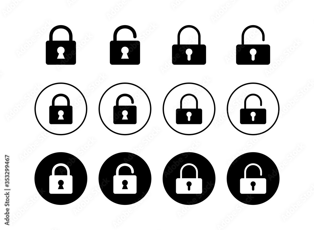 set of Lock icons . Encryption icon. Security symbol. Secure. Private set of Lock icons . Encryption icon. Security symbol. Secure. Private