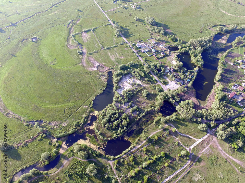Aerial view of the saburb landscape (drone image). Near Kiev Aerial view of the saburb landscape (drone image). Near Kiev