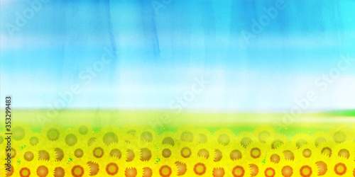 ひまわり　夏　風景　背景