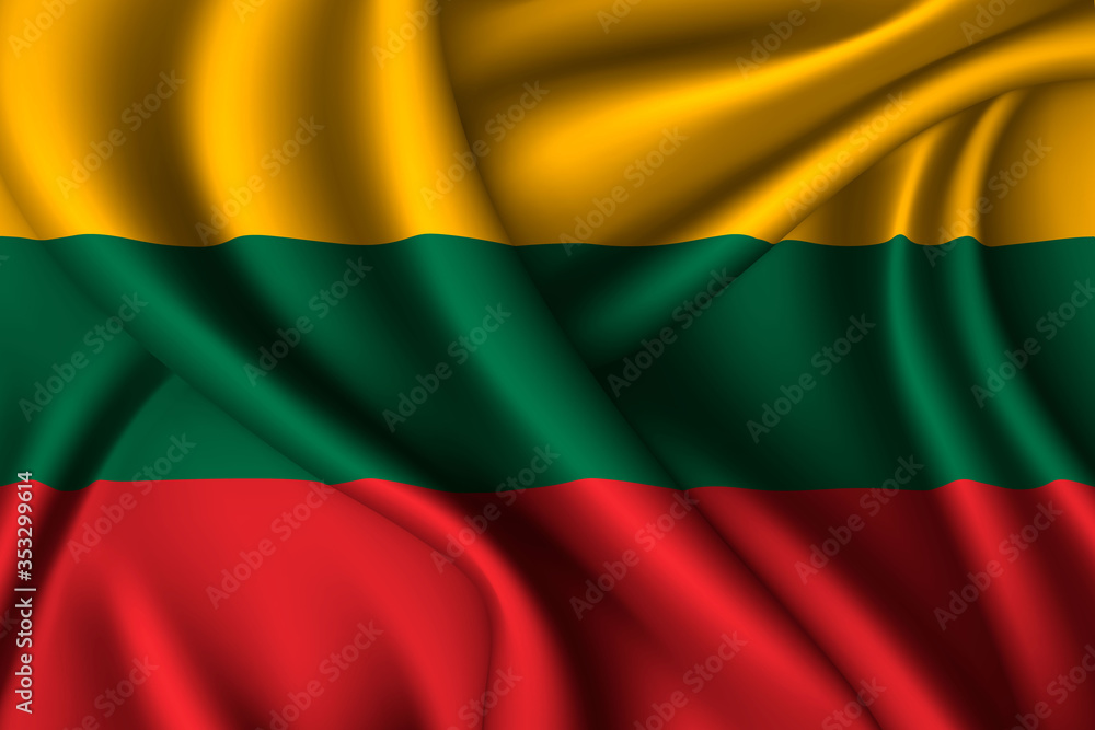 lithuania national flag of silk. Template for your design