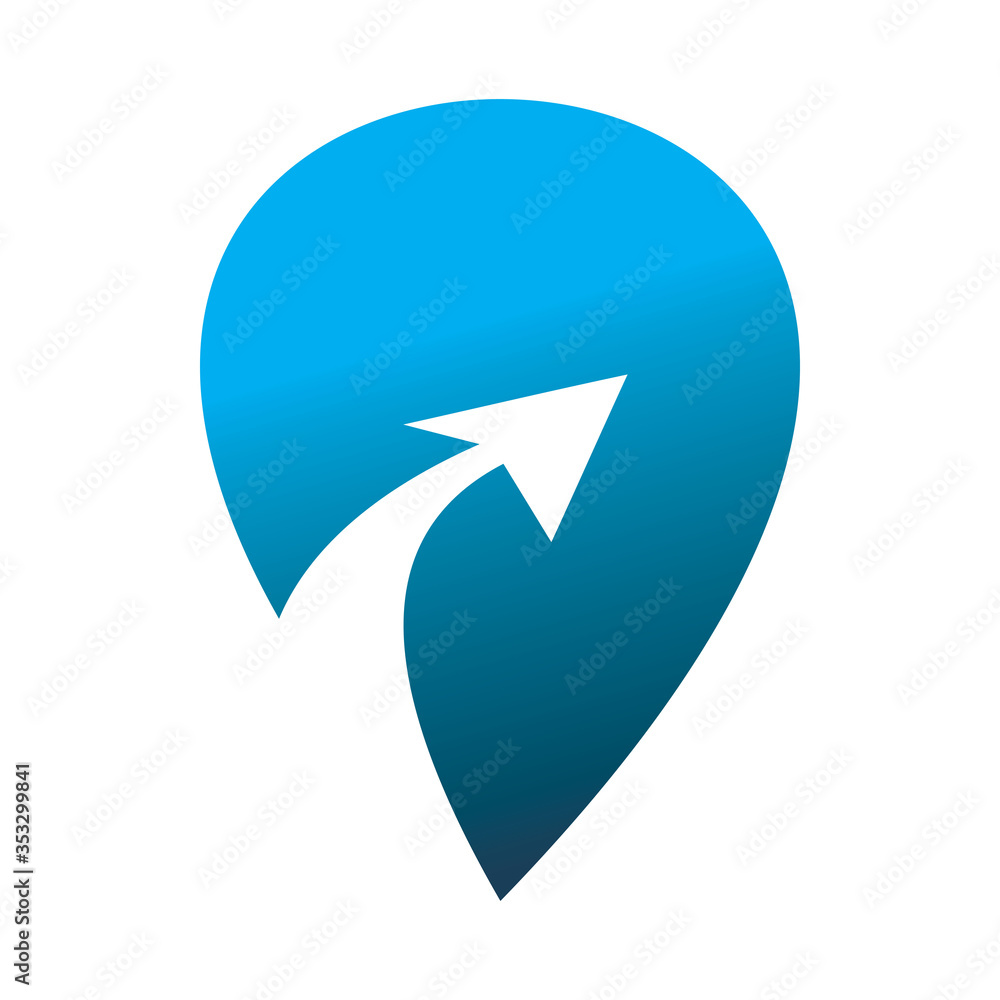 blue pin map location arrow logo design blue pin map location arrow logo design