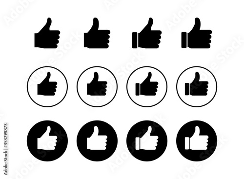 set of Like icons . Thumbs up icon. social media icon
