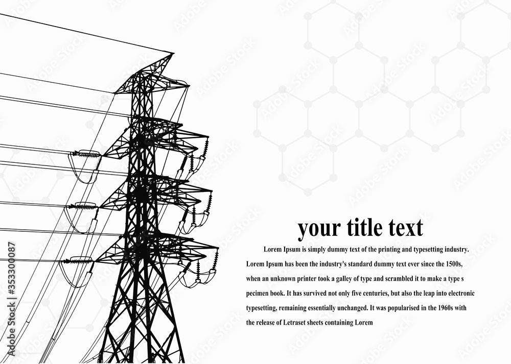 Vector. Electric power system. presentation, and advertisement. The ...