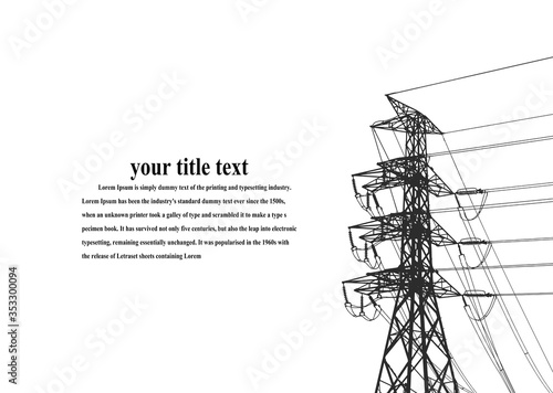 Vector. Electric power system. presentation, and advertisement. The picture shows a network of interconnected electrical systems in all areas. Symbols, steps for successful business planning Suit