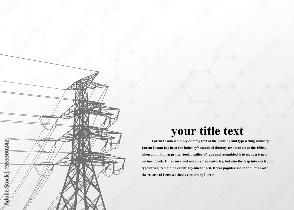 Vector. Electric power system. presentation, and advertisement. The ...