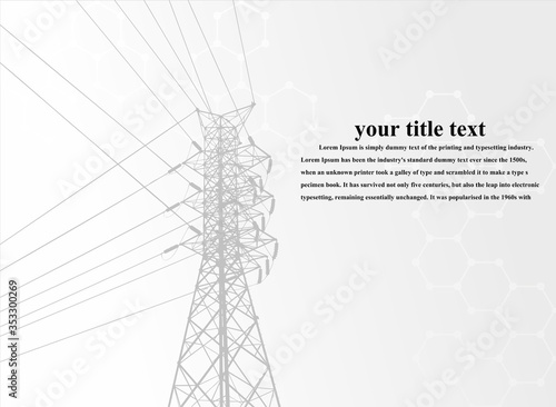 Vector. Electric power system. presentation, and advertisement. The picture shows a network of interconnected electrical systems in all areas. Symbols, steps for successful business planning Suit